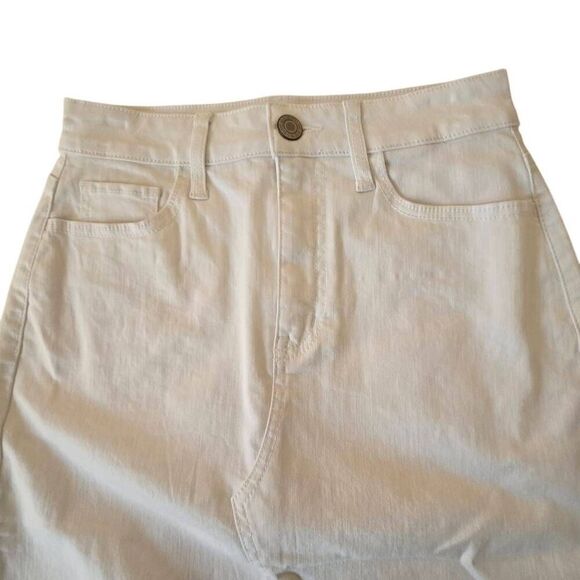 NWOT So Womens Front Slit Frayed Hem High Rise Midi Denim Skirt White Size 7/28W - Picture 3 of 11